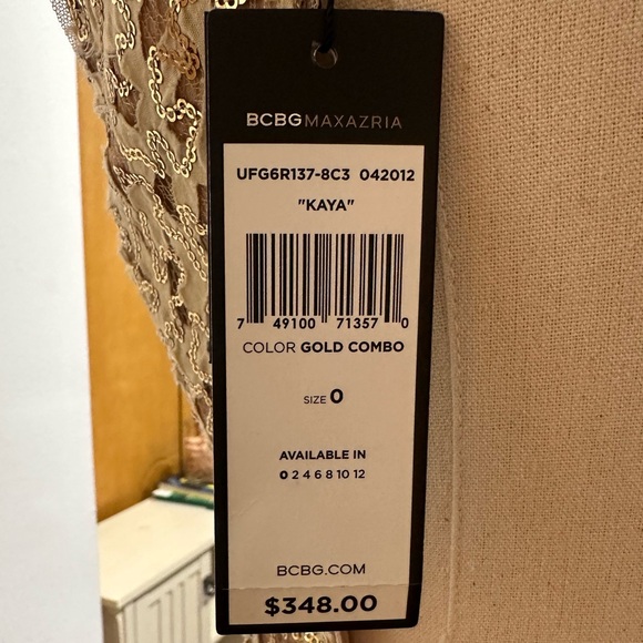 ✨BCBGMAXAZRIA Gold Sequin Mini Dress NWT – Size 0✨ - Picture 10 of 11